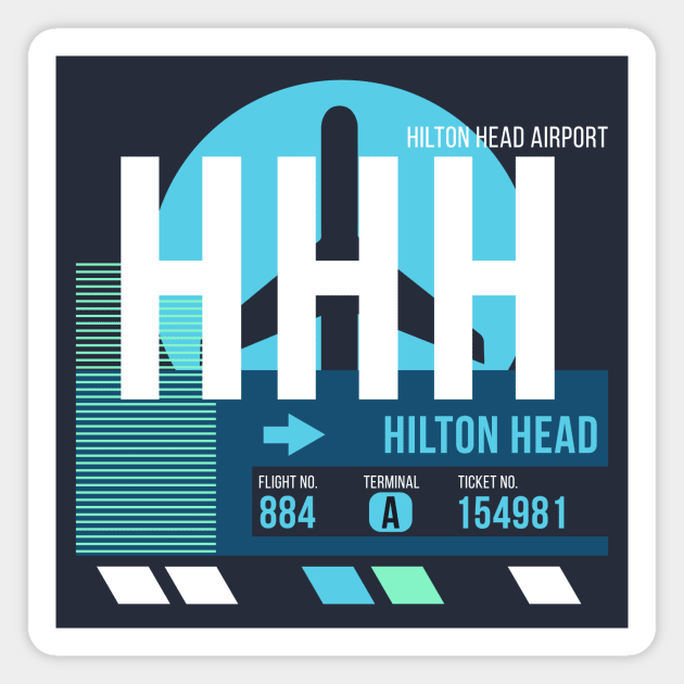 Hilton Head (HHH) Airport // Sunset Baggage Tag Magnet by Now Boarding